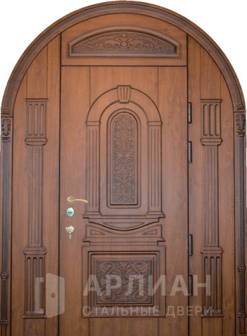 Фото «Входная металлическая дверь арочная с декоративными элементами №6»